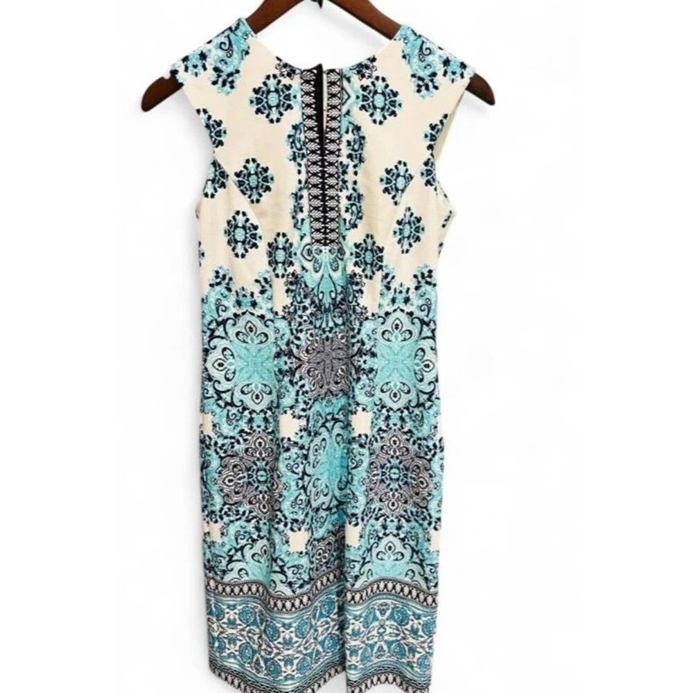 Studio One48 Women’s Size 4 Blue Paisley Sleeveless Shift Dress